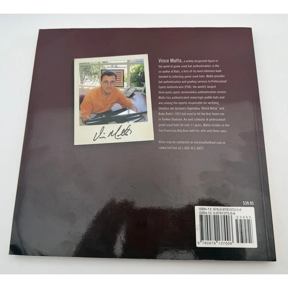 Louisville Slugger Professional Player Bats Reference Guide Vince Malta 1st Ed